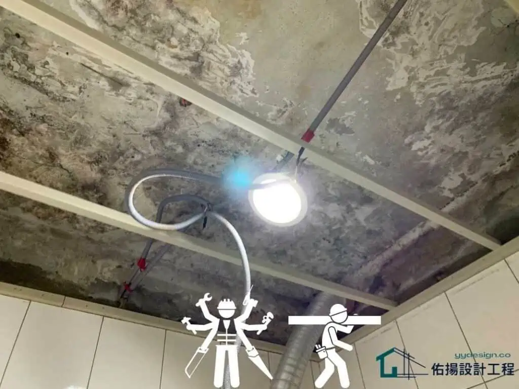 廁所浴室天花板工程-塑膠角材施工