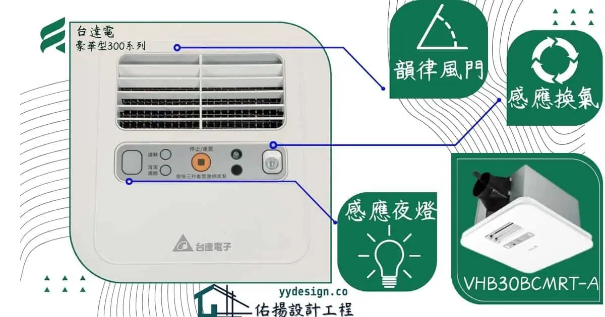 台達電-浴室暖風機豪華型300功能介紹-佑揚設計工程